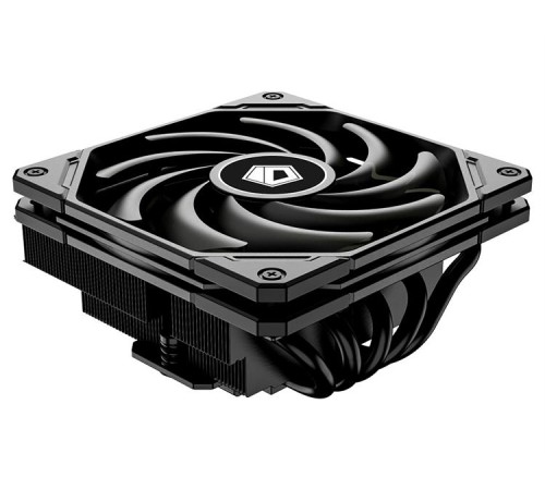 Кулер для процессора ID-COOLING IS-55 BLACK LGA1700/1200/115X/AM5/AM4 низкопрофильный высота 55mm (18шт/кор, TDP 125W, PWM, 5 тепл.трубок + медная база, FAN 120mm, черный) BOX