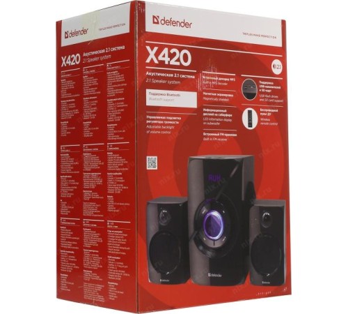 Defender Акустическая 2.1 система X420 40Вт, Bluetooth, FM/MP3/SD/USB