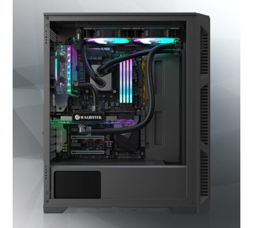 Корпус без блока питания/ Case Raijintek ARCADIA III-MS4, Midi-Tower, TG, 4x120mm ARGB, 1xUSB-A 3.0 + 2xUSB 2.0, ATX, mATX, mITX Black Корпус без блока питания/ Case Raijintek ARCADIA III-MS4, Midi-Tower, TG, 4x120mm ARGB, 1xUSB-A 3.0 + 2xUSB 2.0, ATX, mATX, mITX Black