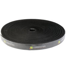  Хомут-липучка LANMASTER шириной 20 мм, 30 м, черный