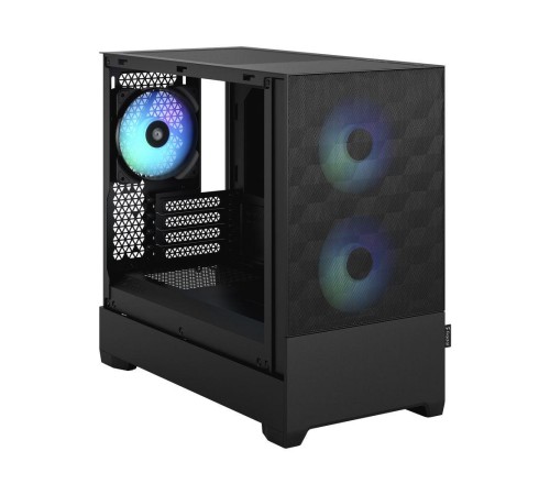 Корпус ПК без блока питания/ Case Fractal Design Pop Mini Air RGB TG Clear Tint, Mini-Tower, 3x120mm RGB, 2xUSB-A 3.2 mATX, mITX Black