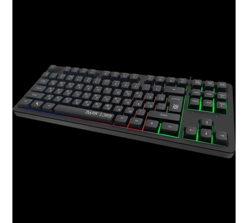 Defender Проводная игровая клавиатура Dark Lord GK-580 RU, черный,радужная,87кнопок