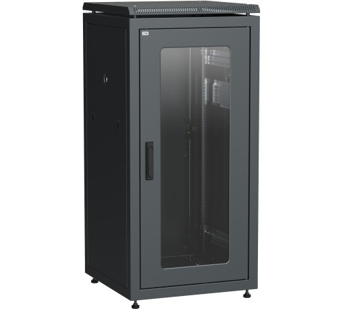 ITK Шкаф сетевой 19" LINEA N 24U 600х800 мм стеклянная передняя дверь, задняя металлическая черный ITK Шкаф сетевой 19" LINEA N 24U 600х800 мм стеклянная передняя дверь, задняя металлическая черный