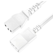 GCR Кабель питания удлинитель 3.0m, С13 - С14, белый, 3*0,75mm