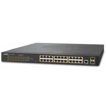 коммутатор/ PLANET IPv4, 24-Port Managed 802.3at POE+ Gigabit Ethernet Switch + 2-Port 100/1000X SFP (300W)