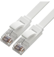 Greenconnect Патч-корд PROF плоский прямой 1.5m, UTP медь кат.6, белый, 30 AWG, ethernet high speed 10 Гбит/с, RJ45, T568B, GCR-51788