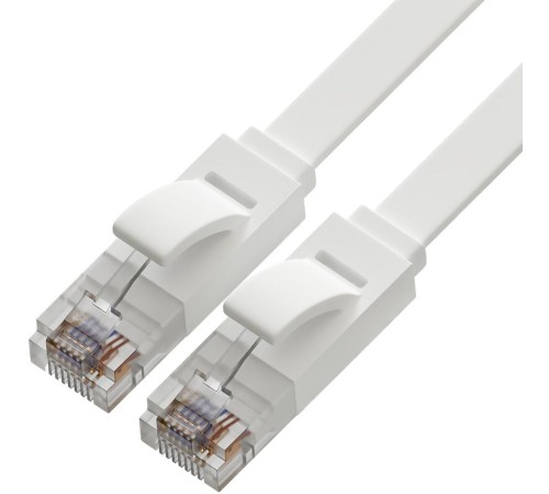Greenconnect Патч-корд PROF плоский прямой 1.5m, UTP медь кат.6, белый, 30 AWG, ethernet high speed 10 Гбит/с, RJ45, T568B, GCR-51788 Greenconnect Патч-корд PROF плоский прямой 1.5m, UTP медь кат.6, белый, 30 AWG, ethernet high speed 10 Гбит/с, RJ45, T568B, GCR-51788