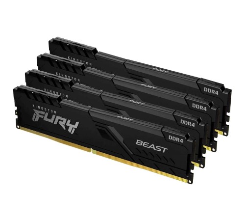 Память оперативная/ Kingston 128GB 3600MT/s DDR4 CL18 DIMM (Kit of 4) FURY Beast Black Память оперативная/ Kingston 128GB 3600MT/s DDR4 CL18 DIMM (Kit of 4) FURY Beast Black