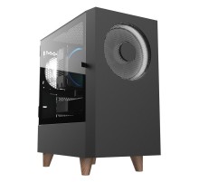 Корпус без блока питания/ Case WIZMAX EM1, Mini-Tower, TG, 1x160mm + 1x120mm LED, 1xUSB-A 3.0 + 2xUSB-A 2.0, mATX, mITX, Woofer Black