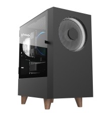 Корпус без блока питания/ Case WIZMAX EM1, Mini-Tower, TG, 1x160mm + 1x120mm LED, 1xUSB-A 3.0 + 2xUSB-A 2.0, mATX, mITX, Woofer Black