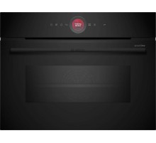 Встраиваемая электрическая духовка BOSCH Accent line. Компактная духовка с микроволновой печью и 16 типами нагрева, 45.5x59.5x54.8 см, 45л, дисплей,инвертор,SoftClose и SoftOpen, Bosch Assist, черный