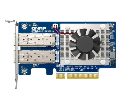 Сетевая карта/ QNAP QXG-25G2SF-E810 Dual Port 25Gbps/10Gbps SFP28 PCIe Gen4 x8
