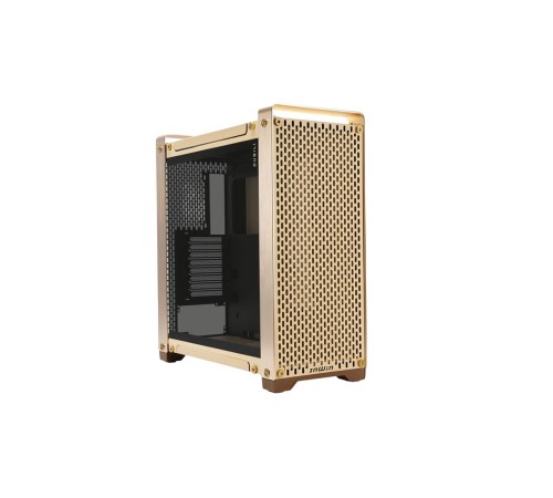 Корпус без блока питания/ Case InWin Dubili, Full-Tower, TG, 4x140mm, 2xUSB-A 3.2 + 1xUSB-C 3.2, E-ATX, ATX, mATX, mITX Champagne Gold