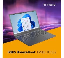 Ноутбук IRBIS Breeze 15NBC1015  Intel N100 15.6"LCD 1920*1080 IPS,8GB LPDDR 5 4800+256GB SSD,AC wifi,camera: 2MP,5000mha battery,USB TYPE C,Windows 11 Pro RUS/plastic/Gre (плтертости, скол на вкрхней крышке)