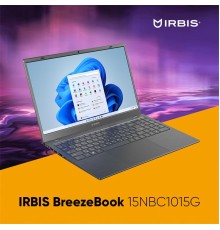 Ноутбук IRBIS Breeze 15NBC1015  Intel N100 15.6"LCD 1920*1080 IPS,8GB LPDDR 5 4800+256GB SSD,AC wifi,camera: 2MP,5000mha battery,USB TYPE C,Windows 11 Pro RUS/plastic/Gre (плтертости, скол на вкрхней крышке)