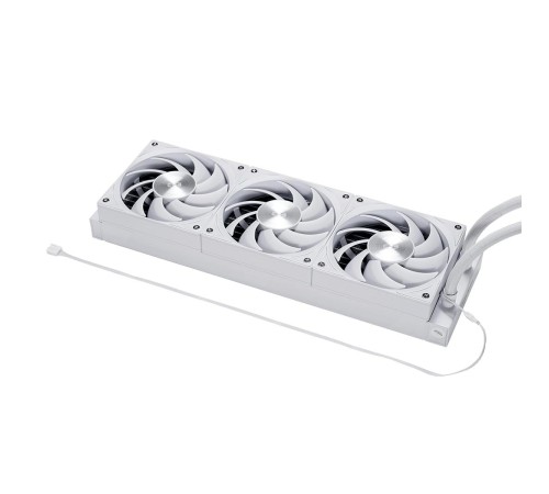 Система охлаждения/ Water Cooling System PCCooler DS360 Display WH (310W, 360mm, LED, White, ARGB Pump/ Fans: 3x120mm, 90.56CFM, 39.8dBA, 2500RPM/ Pump height 65mm, 15dBA, 2600RPM, Rad thickness 27mm/ S: 1851, 1700, 1200, 115X, AM5, AM4)