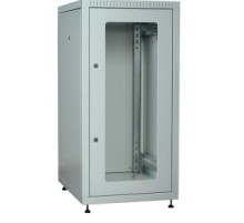 ITK LINEA E 18U 600х800мм стекл. пер. дв. задн. метал. сер.