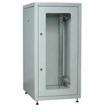ITK LINEA E 18U 600х800мм стекл. пер. дв. задн. метал. сер.