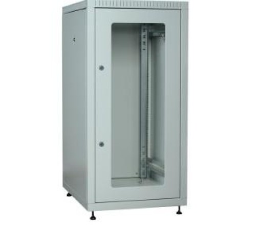 ITK LINEA E 18U 600х800мм стекл. пер. дв. задн. метал. сер.
