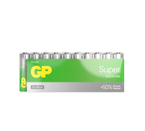 Батарейка Алкалиновые батарейки GP Super Alkaline 15А АA - 20 шт. в пленке