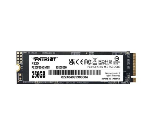 твёрдотельный накопитель Patriot SSD P320 256GB M.2 2280 NVMe PCIe 3.0 x4 R2200/W1200 TBW 120TB 3D NAND