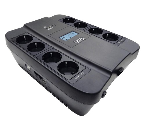 ИБП Powercom SPD-550U LCD USB, ID(1456259), 550VA/330W, Линейно-интерактивный, аппроксимированная синусоида, USB, 4xEURO(bat) 4xEURO(protect), LCD, RJ45/11, USB ЗУ