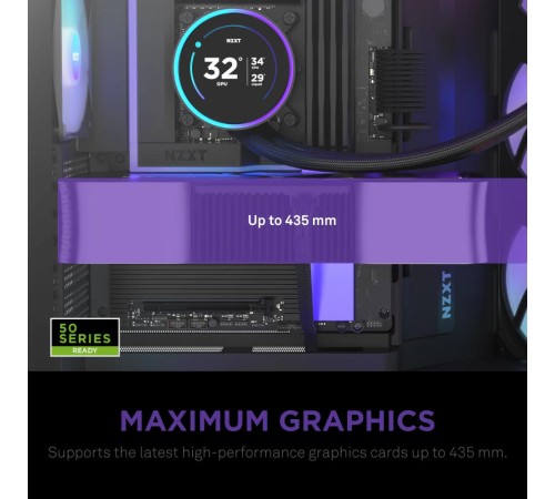 Корпус без блока питания/ Case NZXT H9 Flow RGB+ (2025), Midi-Tower, TG, 6x140mm RGB + 1x120mm RGB, 2xUSB-A 3.2 + 1xUSB-C 3.2, E-ATX, ATX, mATX, mITX Black