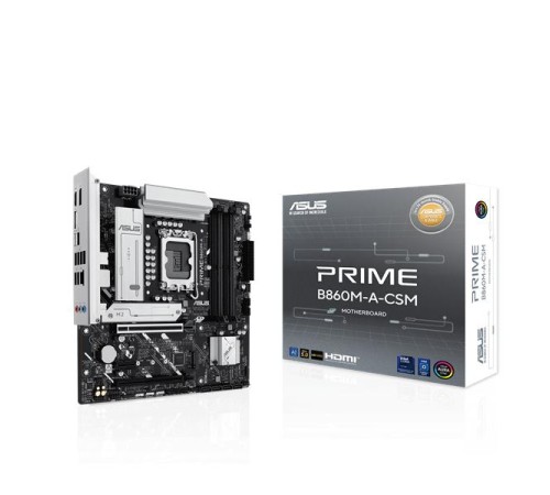 Материнская плата ASUS PRIME B860M-A-CSM, LGA1851, B860, 4*DDR5, 4*SATA, 2*M.2, 2*USB 3.2, 4*USB 2.0, Type-C, 2*PCIx16, 1*PCIx1, 2*DP+HDMI, mATX; 90MB1K00-M0EAYC