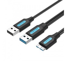 Кабель Vention USB 3.0 AM/micro B, USB 2.0 AM - 1м