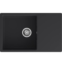 Кухонная мойка GRANFEST URBAN 678L black 1-чаша+крыло 780*490мм, монтаж: врезной, материал: кварц, цвет: черный