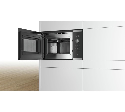 Встраиваемые микроволновые печи BOSCH 800Вт, 7 режимов, 25 л, нержавеющая сталь