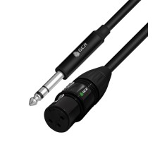 Кабель микрофонный jack 6,35mm / XLR GCR Кабель 5.0m микрофонный stereo jack 6,35mm / XLR, M/F, черный, AL case черный,  GCR-53439