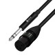 Кабель микрофонный jack 6,35mm / XLR GCR Кабель 5.0m микрофонный stereo jack 6,35mm / XLR, M/F, черный, AL case черный,  GCR-53439