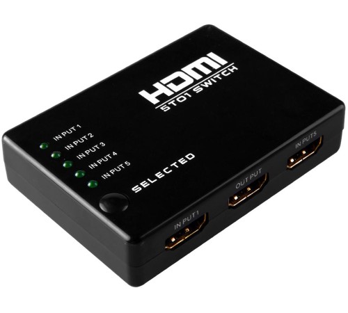 Переключатель HDMI 5 x 1 Greenline, 1080P 60Hz, пульт ДУ, DeepColor 12-bit, GL-v501 Переключатель HDMI 5 x 1 Greenline, 1080P 60Hz, пульт ДУ, DeepColor 12-bit, GL-v501