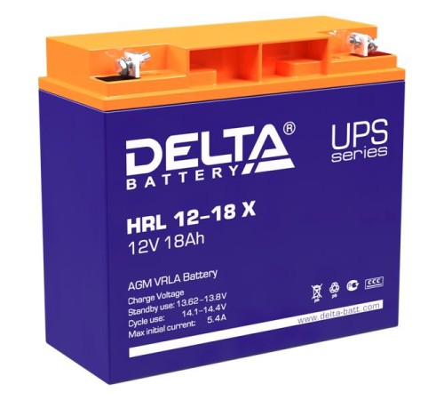 Аккумуляторная батарея Delta Аккумуляторная батарея для ИБП HRL 12-18 X (12V/18Ah)