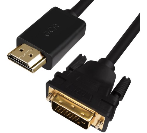 Greenconnect Кабель HDMI-DVI 5.0m черный, OD7.3mm, 28/28 AWG, позолоченные контакты, 19pin AM / 24+1M AM double link, GCR-HD2DVI1-5.0m, тройной экран Greenconnect Кабель HDMI-DVI 5.0m черный, OD7.3mm, 28/28 AWG, позолоченные контакты, 19pin AM / 24+1M AM double link, GCR-HD2DVI1-5.0m, тройной экран