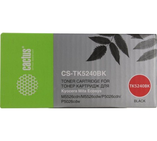 -/ Картридж лазерный Cactus CS-TK5240BK TK-5240BK черный (4000стр.) для Kyocera Ecosys M5526cdn/M5526cd
