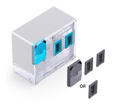 Корпус без блока питания/ Case JONSBO D32 STD, Mini-Tower, TG, no fan, 1xUSB-A 3.0 + 1xUSB-C 3.1, mATX, mITX White