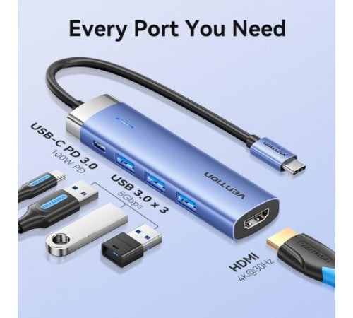 Мультифункциональный хаб Vention USB Type C 5 в 1 Мультифункциональный хаб Vention USB Type C 5 в 1