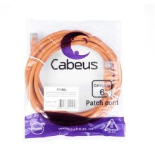 Патч-корд Cabeus PC-UTP-RJ45-Cat.6-3m-OR-LSZH Патч-корд U/UTP, категория 6, 2xRJ45/8p8c, неэкранированный, оранжевый, LSZH, 3м