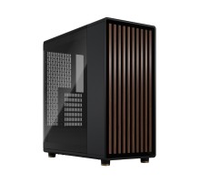 Корпус без блока питания/ Case Fractal Design North TG Dark Tint, Midi-Tower, 2x140mm, 2xUSB-A 3.2 + 1xUSB 3.2 Type-C ATX, mATX, mITX Wood panel, Charcoal Black