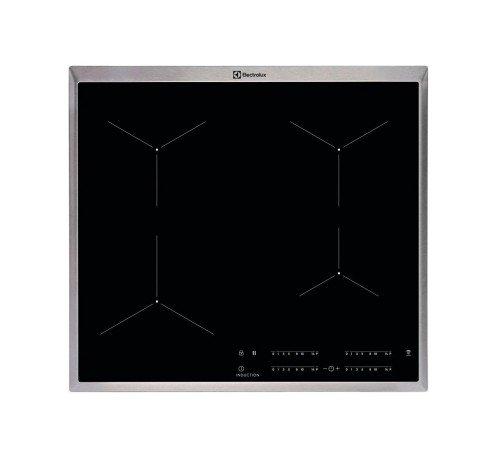 Встраиваемая варочная поверхность ELECTROLUX/ индукционная, 60 см, распознавание наличия посуды, черный цвет, рамка из нержавеющей стали Встраиваемая варочная поверхность ELECTROLUX/ индукционная, 60 см, распознавание наличия посуды, черный цвет, рамка из нержавеющей стали