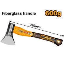Топор Ingco HAX081600,600г, 390мм, ручка фибергласс, нескольз.