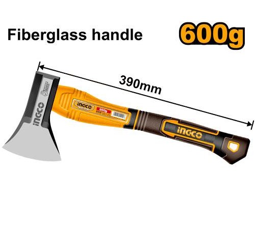 Топор Ingco HAX081600,600г, 390мм, ручка фибергласс, нескольз. Топор Ingco HAX081600,600г, 390мм, ручка фибергласс, нескольз.