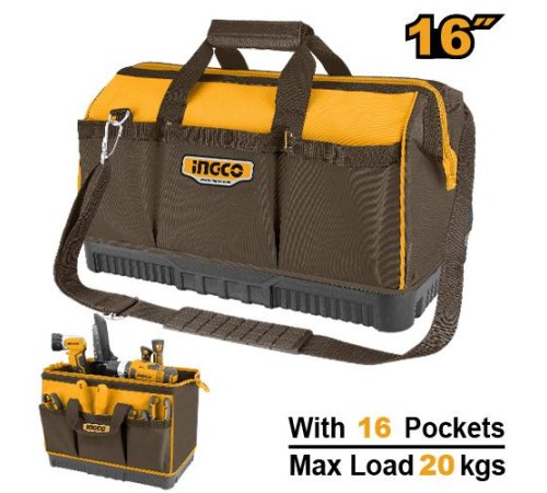 Сумка для инструментов Ingco HTBG08,412526см, 20Кг, Полиэстер, жесткое дно Сумка для инструментов Ingco HTBG08,412526см, 20Кг, Полиэстер, жесткое дно