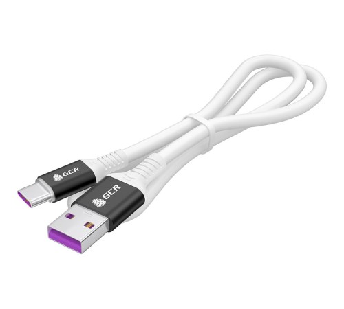 GCR Кабель 1.0m, TypeC POWER DELIVERY 60 W, 5A max, быстрая зарядка, белый TPE, AL case черный, белый ПВХ, 28/22 AWG, GCR-53656