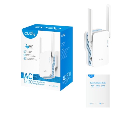 Усилитель Wi-Fi/ AC1200 Wi-Fi Mesh Repeater, AP mode, Chipset MediaTek, Cudy Mesh Support, 867Mbps at 5GHz + 300Mbps at 2.4GHz, 802.11ac/a/b/g/n, 1 10/100Mbps Port, WPS button, Intelligent Signal Light, Access Control, LED control, Cudy APP Усилитель Wi-Fi/ AC1200 Wi-Fi Mesh Repeater, AP mode, Chipset MediaTek, Cudy Mesh Support, 867Mbps at 5GHz + 300Mbps at 2.4GHz, 802.11ac/a/b/g/n, 1 10/100Mbps Port, WPS button, Intelligent Signal Light, Access Control, LED control, Cudy APP