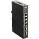Коммутатор/ DIS-100G-6S Unmanaged Industrial Switch 4x1000Base-T, 2x1000Base-X SFP, Surge 6KV, Alarm relay, DIN-Rail, metal case IP40, -20 to 65°C, only DC power, w/o power supply