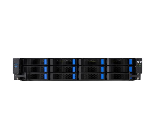 Серверная платформа/ ASUS RS720-E11-RS12U, 2U, 2 x LGA4677,  32 DIMM DDR5, 12=8 x NVMe/SAS*/SATA + 4 NVMe/SATA hs, 2 x M.2 slot, 2 x 10Gbe (X710) RJ45 port,Up to 8 slots PCIe 5.0, 1 x OCP 3.0, 1+1 1600W