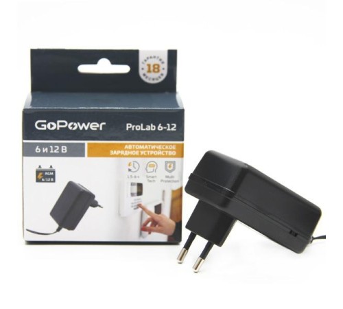 З/У для свинцово-кислотных аккумуляторов 6 и 12V GoPower ProLab 6-12 1.0A (1/100)